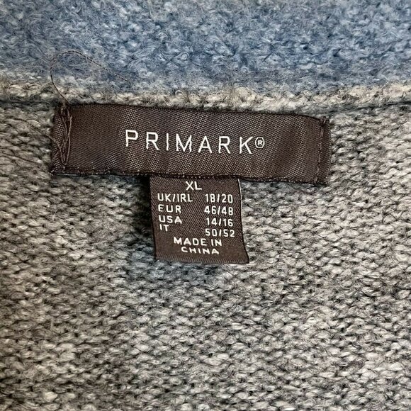 Primark Women's Open Front Color Block Cardigan Front Pockets Size XL (14-16) - Picture 2 of 8